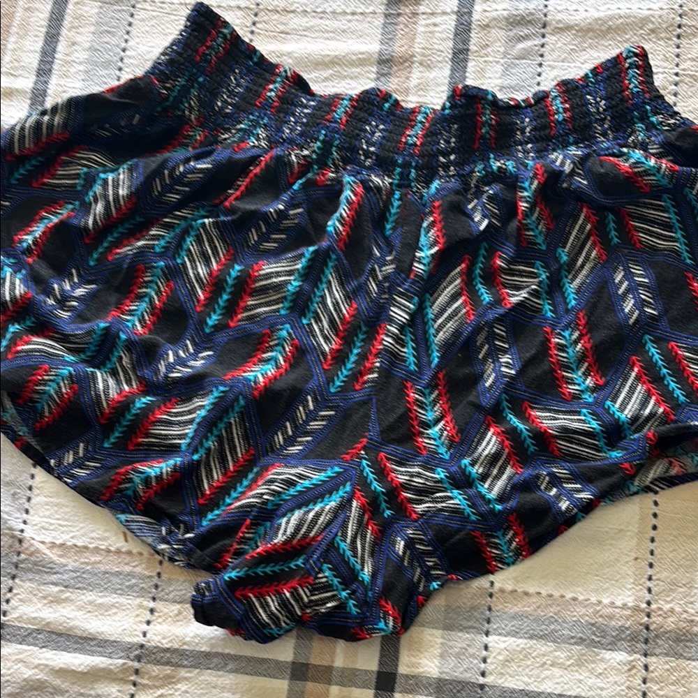 Eye Candy Red and Blue Athletic Shorts Vibrant Design